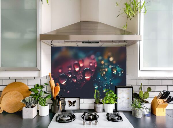 Rain drops 5/32″ kitchen glass backsplash - Image 5