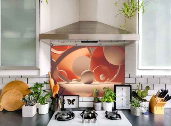 Abstract solid circles 5/32″ kitchen glass backsplash - Image 5