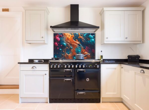 Abstract paint colors 5/32″ kitchen glass backsplash - Image 6