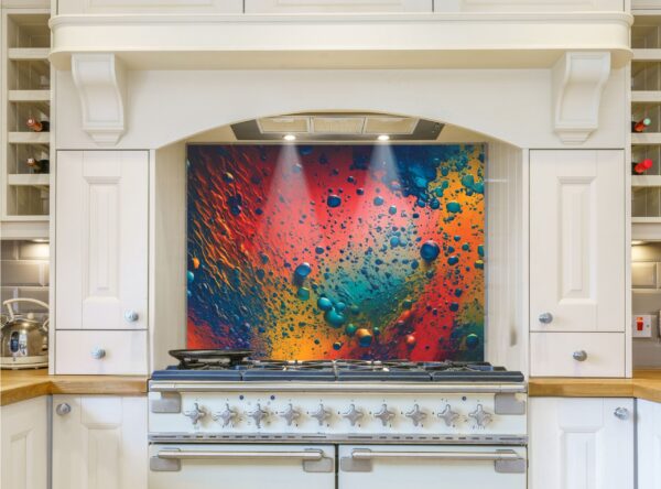 Vibrant paint colors 5/32″ kitchen glass backsplash