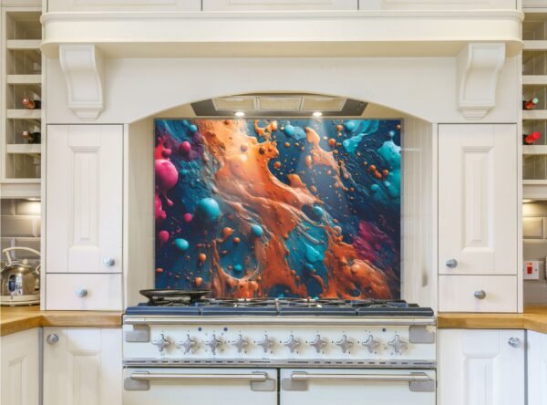 Abstract paint colors 5/32″ kitchen glass backsplash