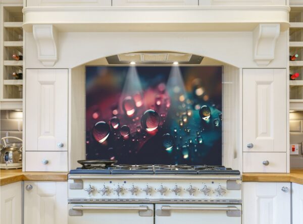Rain drops 5/32″ kitchen glass backsplash