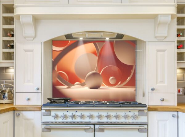 Abstract solid circles 5/32″ kitchen glass backsplash