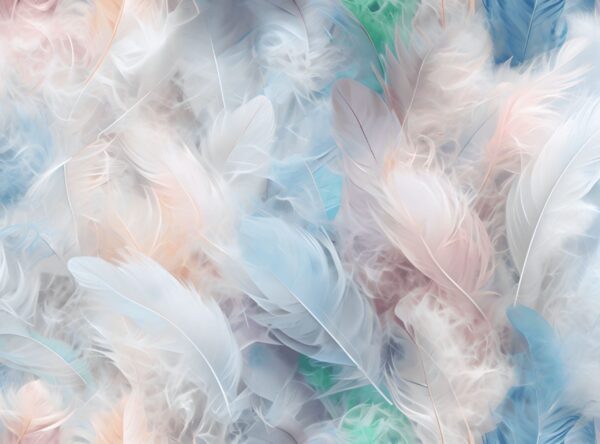 Delicate Pastel Feathers Forming A Dreamy Ethereal Pattern - Image 7
