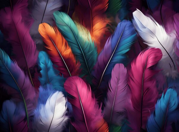 Vibrant Abstract Feather Pattern With Glossy Textures - Image 4