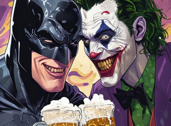 Batman And The Joker Toasting With Beer In Comic Style - Image 7