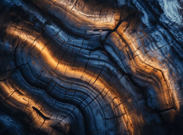 Close-Up Of Charred Wood With Amber Highlights - Image 7