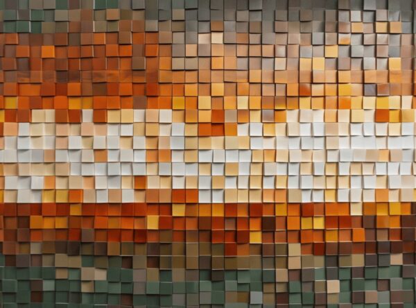 Intricate Wall Decoration With Colorful Square Tile Patterns - Image 7