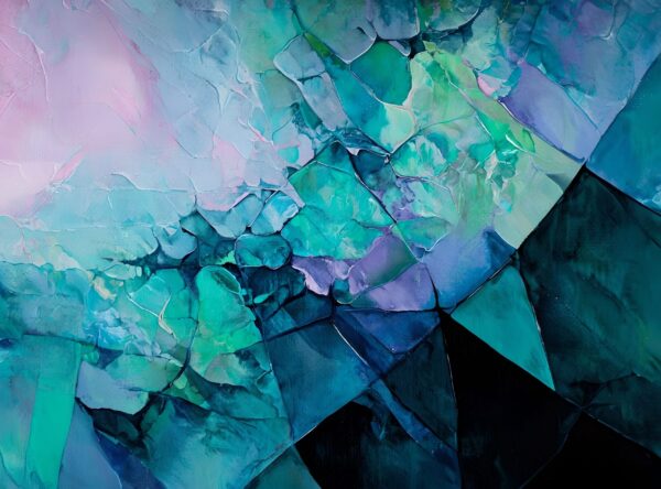 Abstract Painting Blending Cool Tones With Geometric Shapes - Image 7