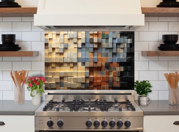Artistic Arrangement of Colorful Wooden Blocks in Grid Formation - Image 6