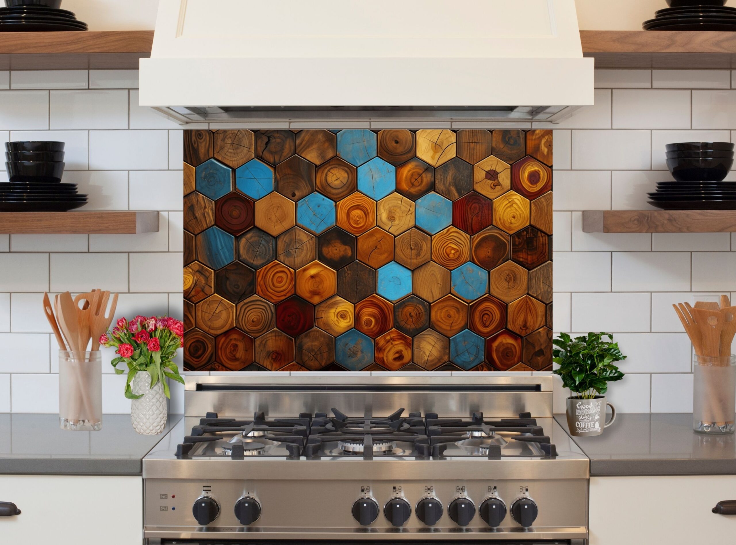 Diverse Hexagonal Tile Pattern Showcasing Unique Wooden Textures - Image 5