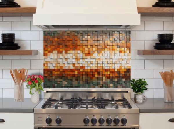 Intricate Wall Decoration With Colorful Square Tile Patterns - Image 6