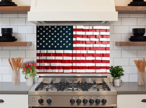 Modern Artistic Interpretation Of The American Flag In Blocks - Image 6