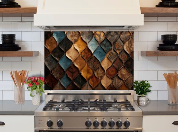 Repetitive Mosaic Of Leaf Shapes In Vibrant Colors - Image 6