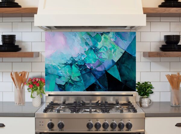 Abstract Painting Blending Cool Tones With Geometric Shapes - Image 6
