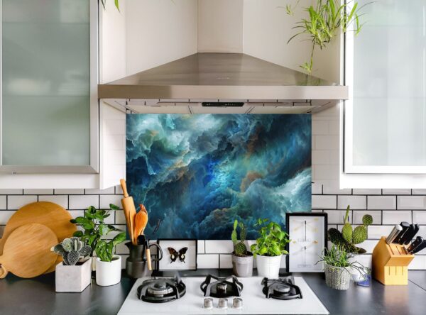 Swirling Abstract Cloud Patterns in Vibrant Blue and Green - Image 5