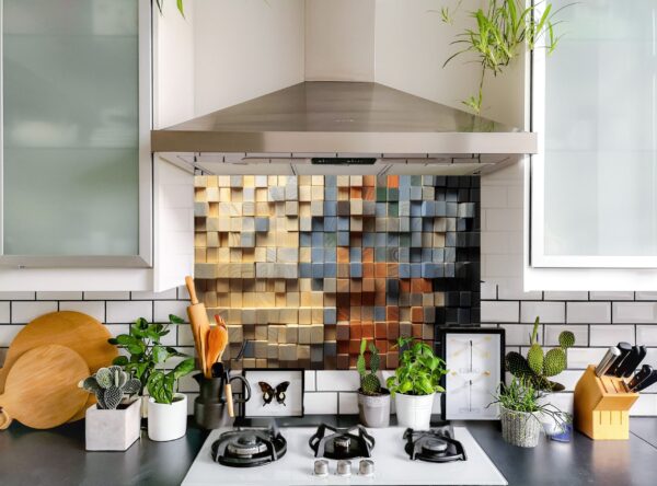 Artistic Arrangement of Colorful Wooden Blocks in Grid Formation - Image 5