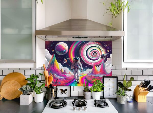 Astronaut Walking On Rainbow Path Through Alien Landscape - Image 5