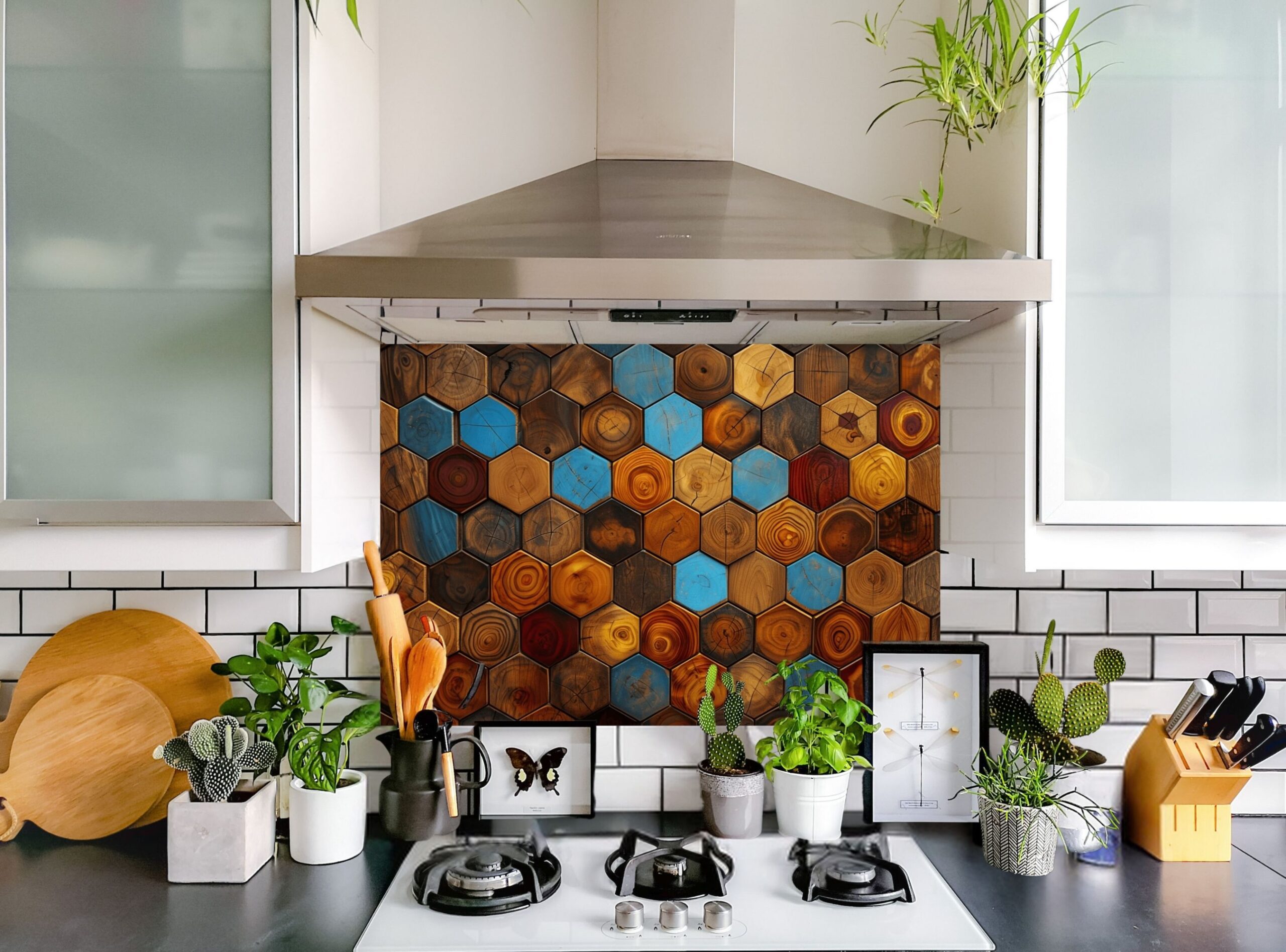 Diverse Hexagonal Tile Pattern Showcasing Unique Wooden Textures - Image 4