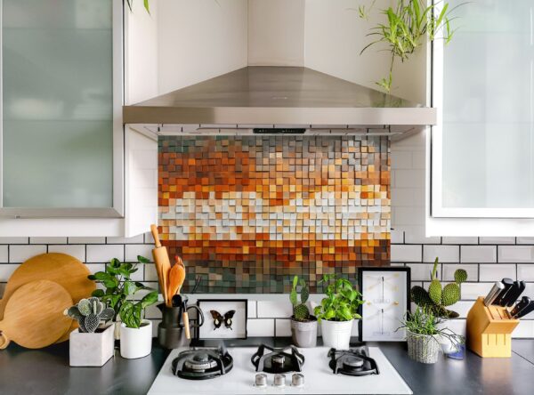 Intricate Wall Decoration With Colorful Square Tile Patterns - Image 5
