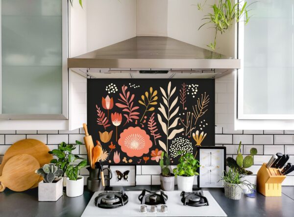 Stylized Botanical Illustration With Vibrant Floral Elements - Image 5
