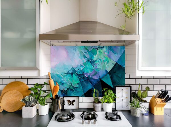 Abstract Painting Blending Cool Tones With Geometric Shapes - Image 5