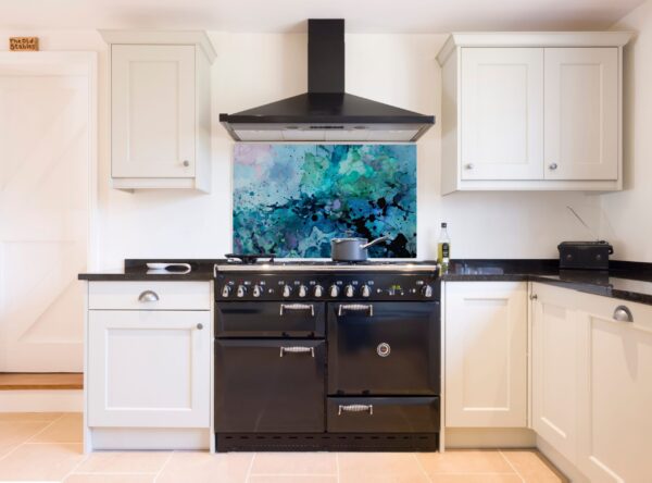 Dynamic Abstract Painting In Cool Tones With Contrasting Textures - Image 4