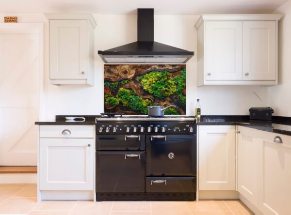 Artistic Wooden Panel With Lush Greenery And Intricate Textures - Image 4