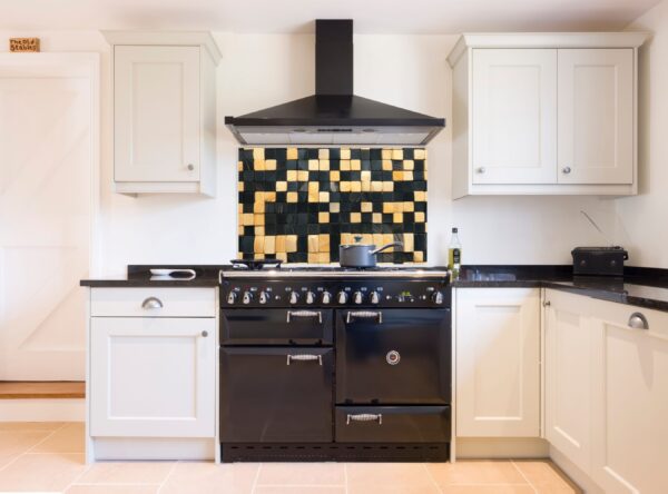 Intricate Wooden Mosaic Artwork With Checkerboard Pattern - Image 4