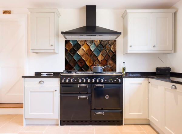 Swirling Mosaic Of Hexagonal Wooden Tiles With Diverse Colors - Image 4
