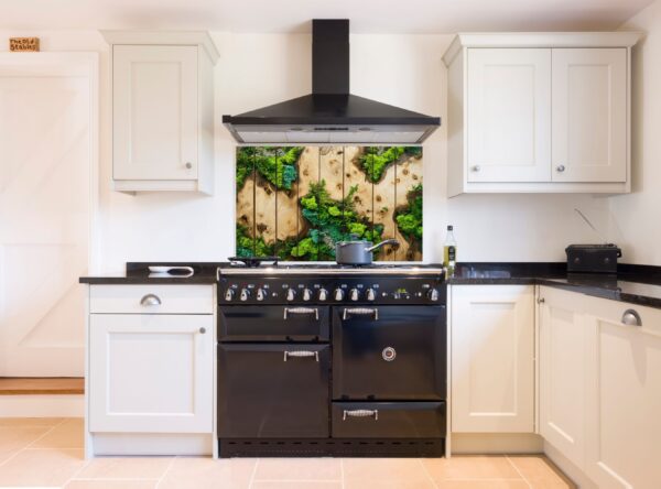 Top-Down View Of Artistic Wooden Panel With Greenery - Image 4