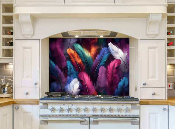 Vibrant Abstract Feather Pattern With Glossy Textures