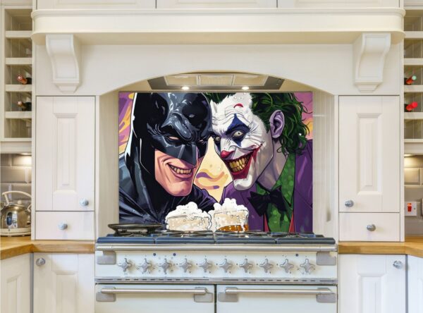Batman And The Joker Toasting With Beer In Comic Style