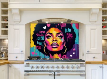 Vibrant Afro-Punk Mural Portrait of Confident African Woman