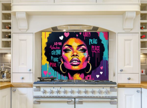 Vibrant Afro-Punk Mural Portrait of Confident African Woman