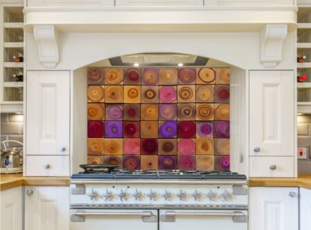 Intricate Checkerboard Pattern of Colorful Wooden Blocks