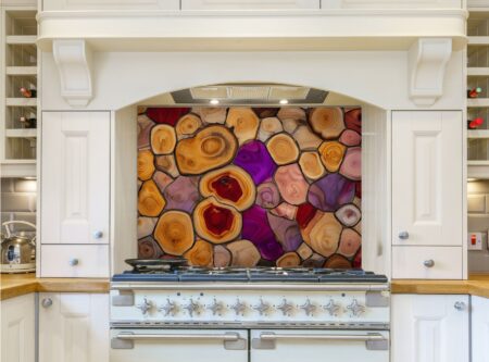 Intricate Mosaic Of Colorful Wooden Pieces With Distinct Patterns