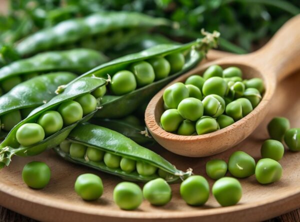 Fresh Green Peas In Pods On Wooden Plate With Scoop - Image 8