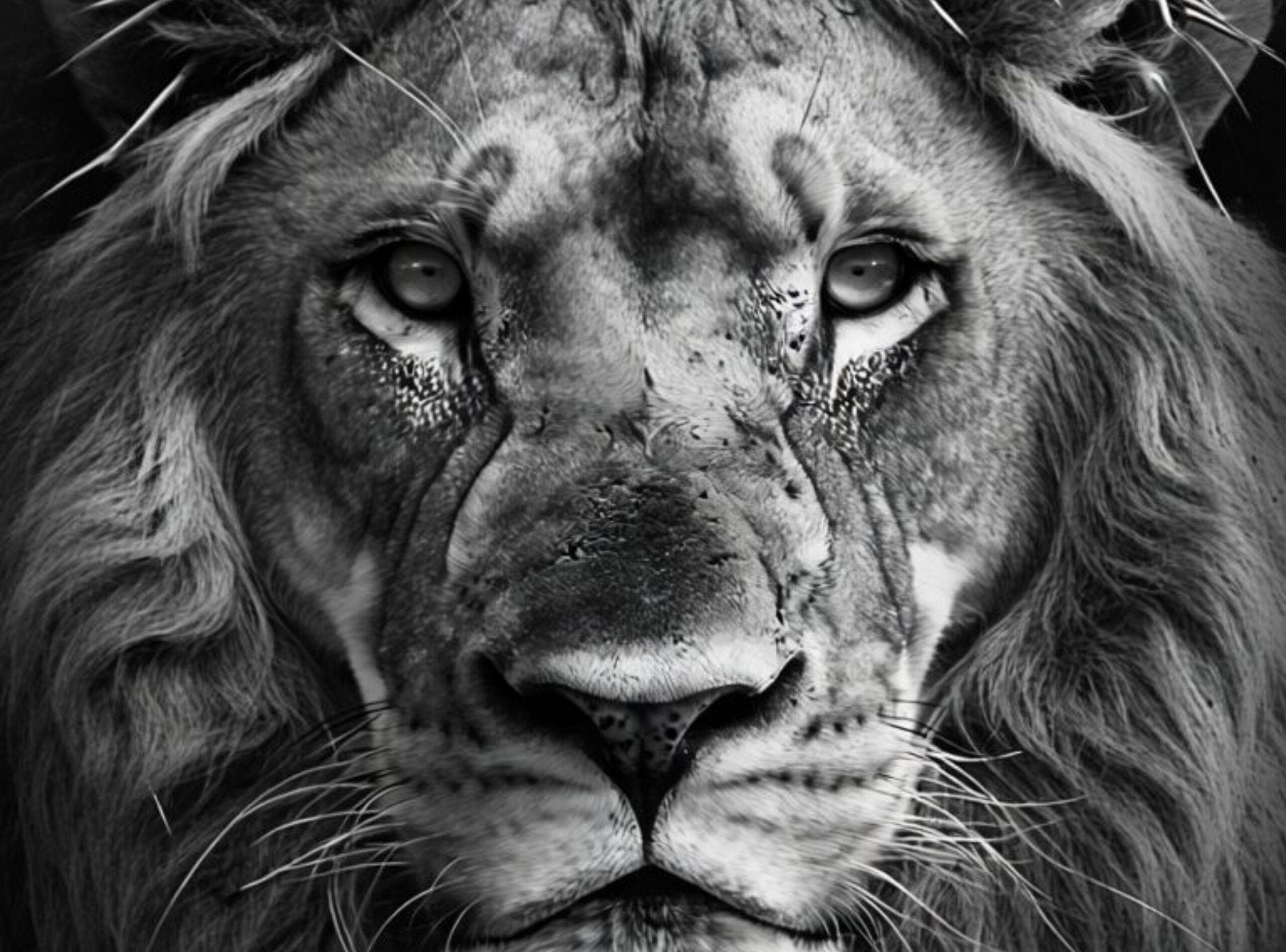 Intense Close-Up Of A Lion_s Face With Dramatic Thorns - Image 11