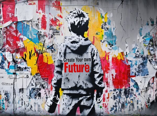 Mural Depicting Boy with Motivational Message in Urban Setting - Image 10