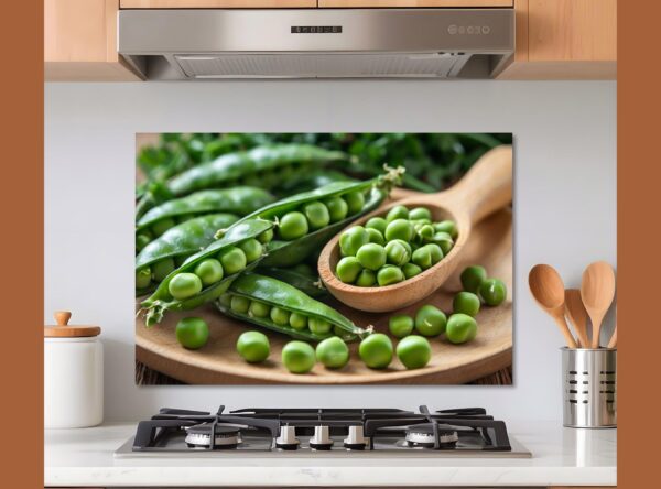 Fresh Green Peas In Pods On Wooden Plate With Scoop - Image 9