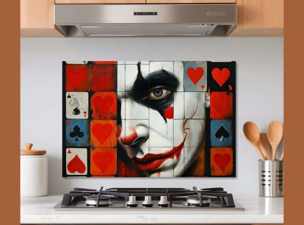 Surreal Close-Up Of A Clown Face With Playing Cards - Image 5
