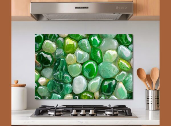 Densely Packed Array Of Smooth Green And White Stones - Image 10
