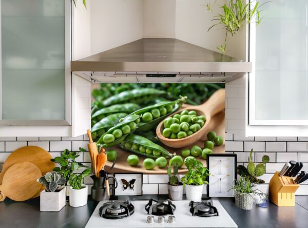 Fresh Green Peas In Pods On Wooden Plate With Scoop - Image 11