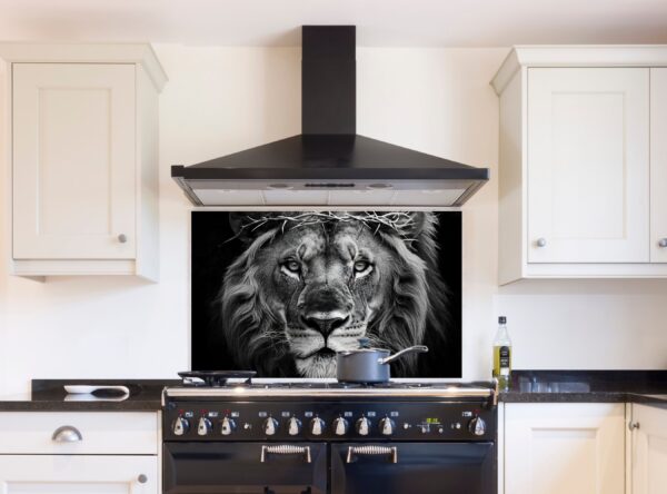 Close-Up Of Lion_s Face With Intense Gaze And Thorns - Image 8
