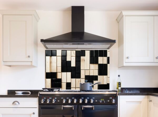 Close-Up Of Geometric Black And Light Beige Wooden Blocks - Image 8