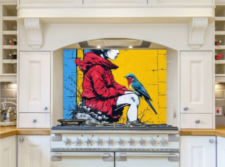 Mural Of A Girl With A Bird On Her Leg