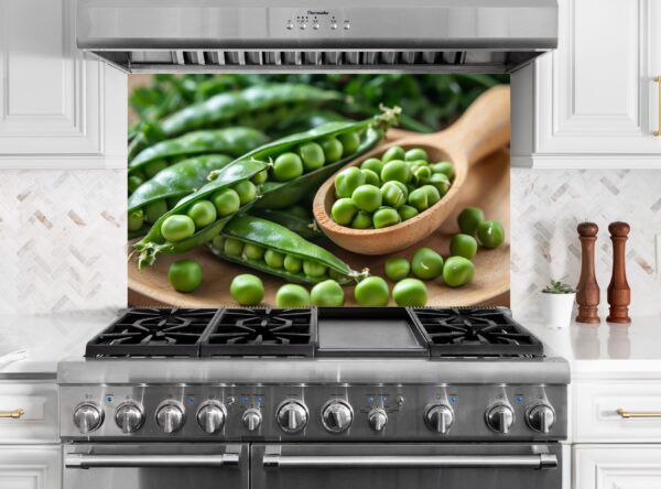 Fresh Green Peas In Pods On Wooden Plate With Scoop - Image 6