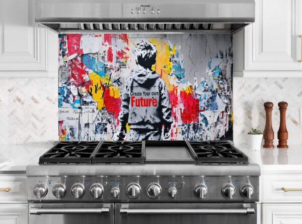 Mural Depicting Boy with Motivational Message in Urban Setting - Image 6