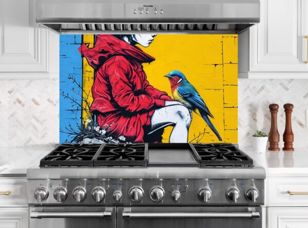 Mural Of A Girl With A Bird On Her Leg - Image 6